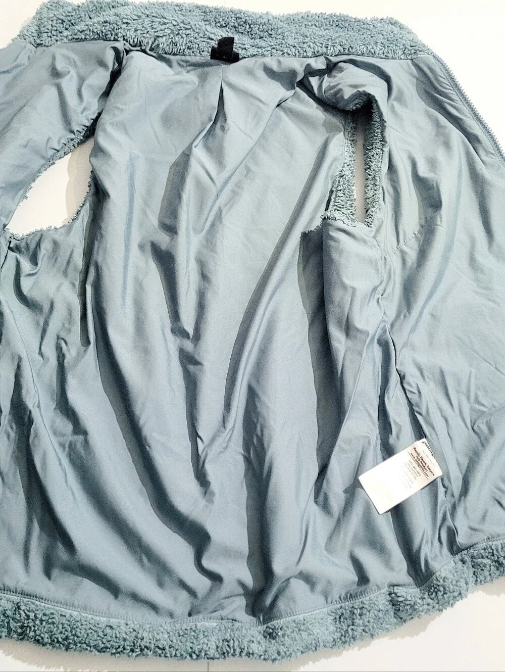 Patagonia Women Los Gatos Fleece Outdoor Vest Dusty Blue Medium Full Zip Sherpa